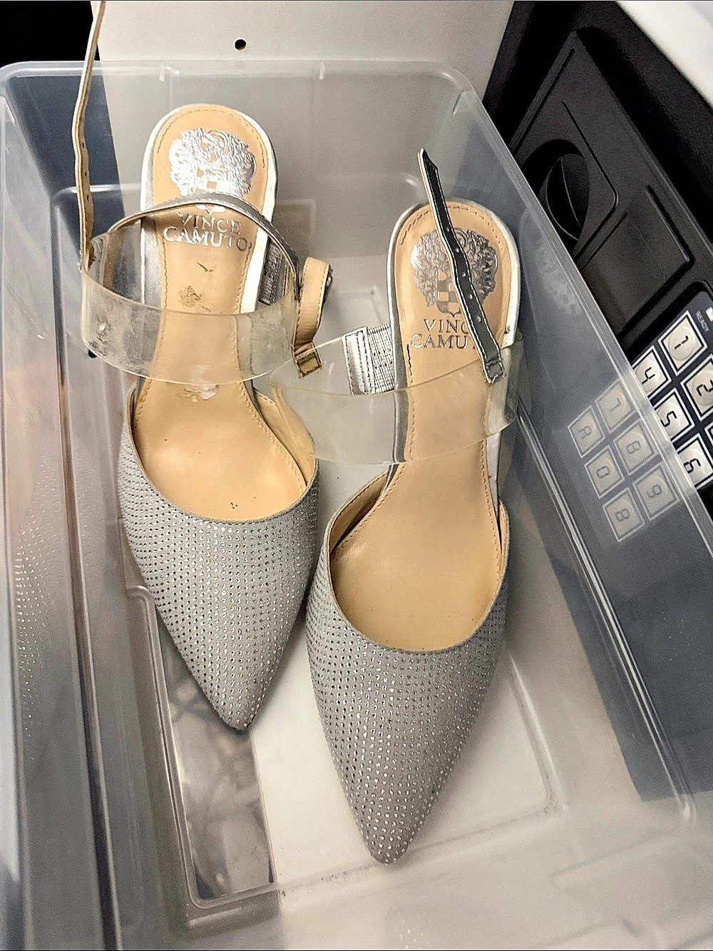 Vince Camuto Pointed-Toe Heels in Gray Like New